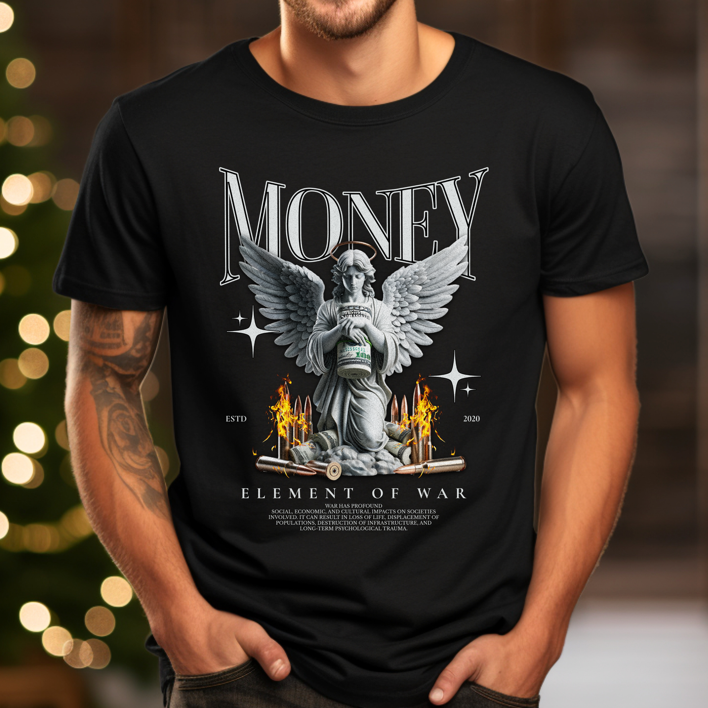 STREET MONEY COLLECTION BLACK T-SHIRT OVERSIZED FIT