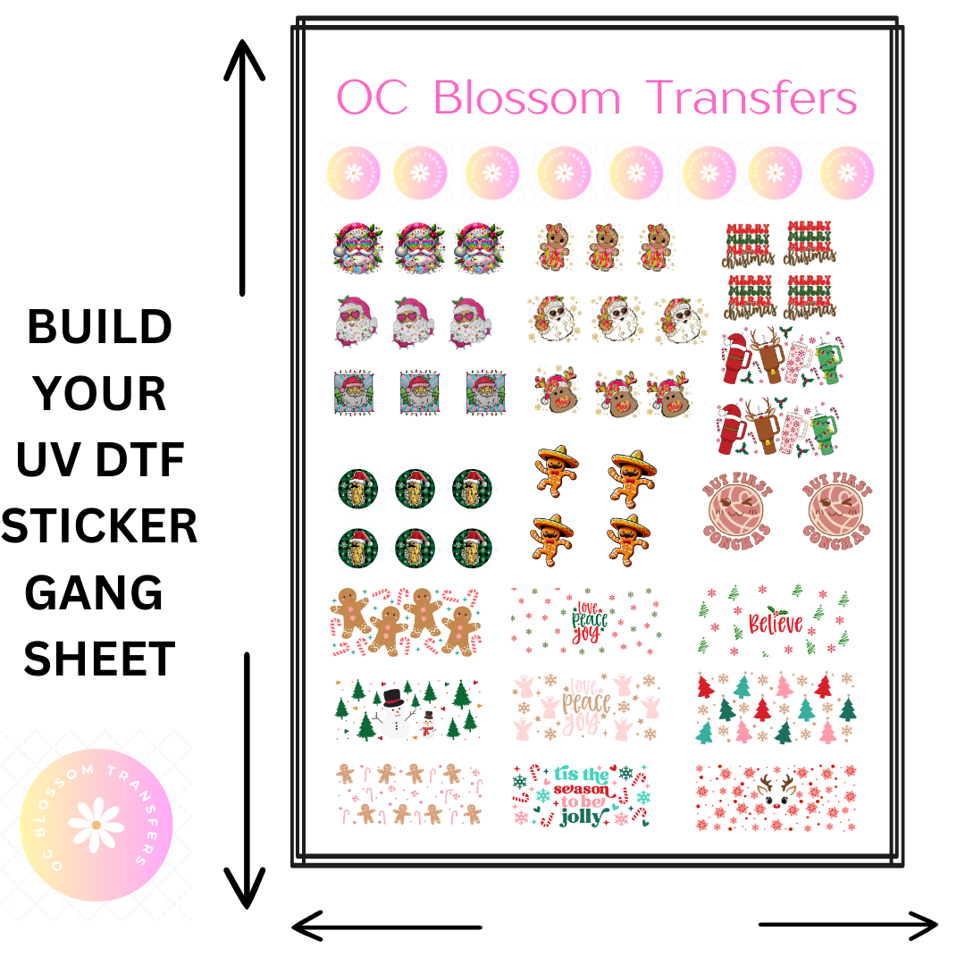 UV DTF STICKER BUILD A GANG SHEET